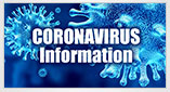 Coronavirus Information with virus illustrations on blue background