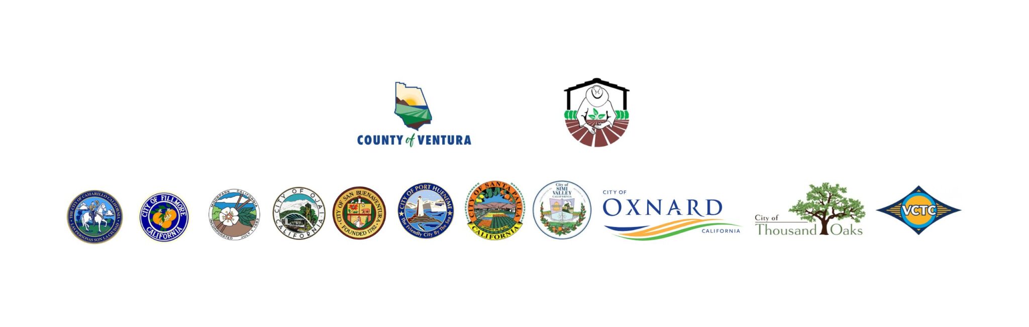 Logo of Ventura county government and cities within the Ventura County.