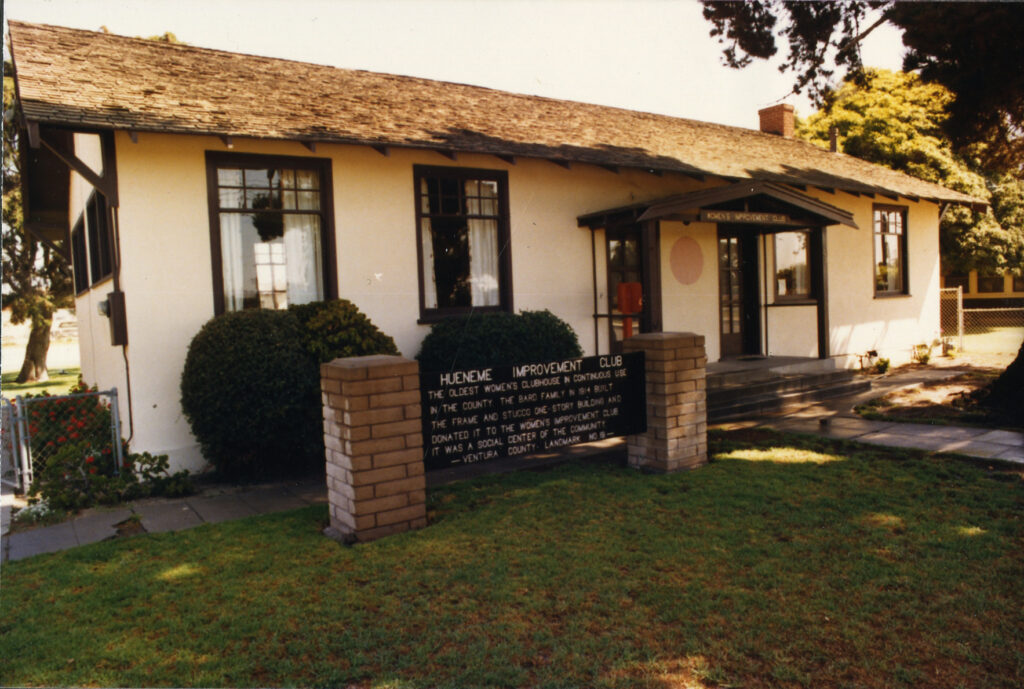 Women's Improvement Club building with 1970s signage, showing historic architecture and entry steps